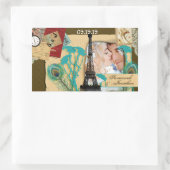 パーソナライズされたヴィンテージ写真のコラージュ 長方形シール (バッグ)