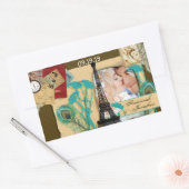 パーソナライズされたヴィンテージ写真のコラージュ 長方形シール (封筒)