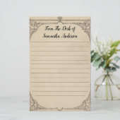 パーソナライズされたヴィンテージ動揺してアンティーク 便箋 (スタンド正面)