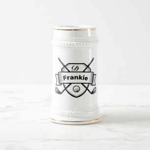 パーソナライズされたヴィンテージ名前をカスタムするモノグラムの, ビールジョッキ