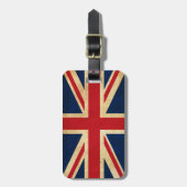 パーソナライズされたヴィンテージ国統一された国旗 ラゲッジタグ (正面縦)