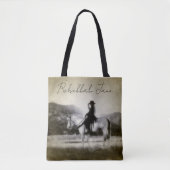 パーソナライズされたヴィンテージ女性のカーボーイ乗馬 トートバッグ (正面)