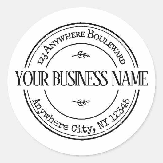 パーソナライズされたヴィンテージ差出人住所 ラウンドシール (正面)