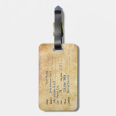 パーソナライズされたヴィンテージ愛国国旗 ラゲッジタグ (裏面縦)