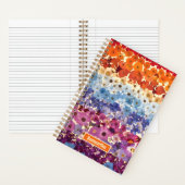 パーソナライズされたヴィンテージ押し花の仕グラデーション事 ノートブック (内側)