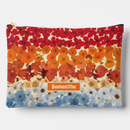 パーソナライズされたヴィンテージ押し花グラデーション アクセサリーポーチ