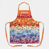 パーソナライズされたヴィンテージ押し花グラデーション エプロン (正面)