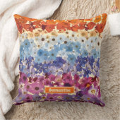 パーソナライズされたヴィンテージ押し花グラデーション クッション (ブランケット)