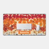 パーソナライズされたヴィンテージ押し花グラデーション デスクマット (キーボード&マウス)