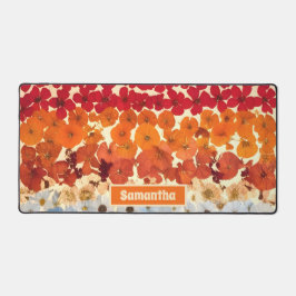 パーソナライズされたヴィンテージ押し花グラデーション デスクマット