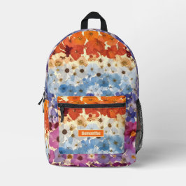 パーソナライズされたヴィンテージ押し花グラデーション プリントバックパック