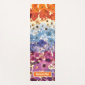 パーソナライズされたヴィンテージ押し花グラデーション ヨガマット (正面)