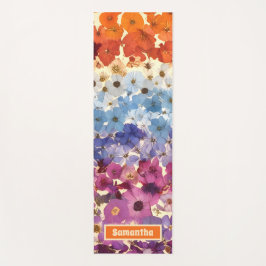 パーソナライズされたヴィンテージ押し花グラデーション ヨガマット