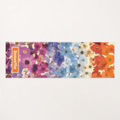 パーソナライズされたヴィンテージ押し花グラデーション ヨガマット (正面(横))