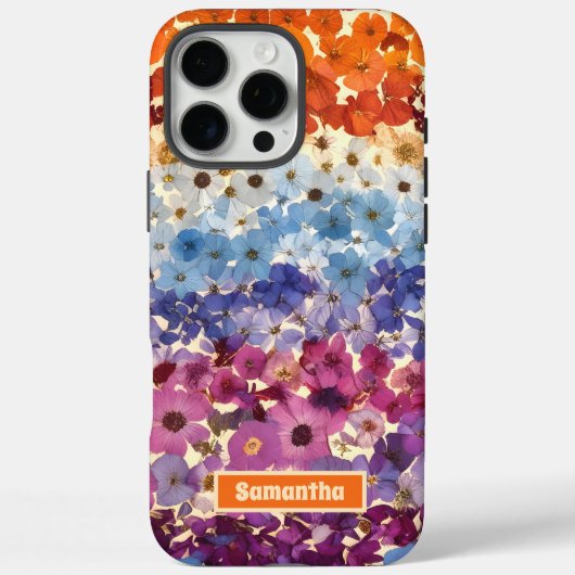 パーソナライズされたヴィンテージ押し花グラデーション Case-Mate iPhoneケース (裏面)