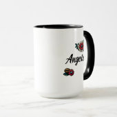 パーソナライズされたヴィンテージ書籍、コーヒーと花 マグカップ (正面右)