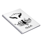 パーソナライズされたヴィンテージ月相ネコ ノートブック (右側)