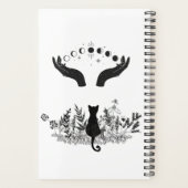 パーソナライズされたヴィンテージ月相ネコ プランナー手帳 (裏面)