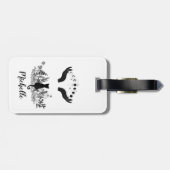 パーソナライズされたヴィンテージ月相ネコ ラゲッジタグ (裏面横)