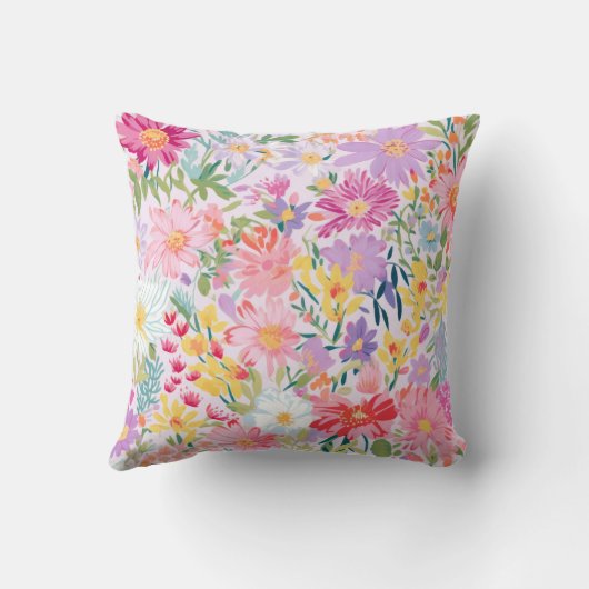 パーソナライズされたヴィンテージ水彩春フローラ クッション (裏面)