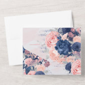 パーソナライズされたヴィンテージ海軍と赤面 オールインワン招待状 (裏面)