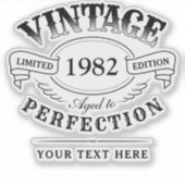 パーソナライズされたヴィンテージ熟成誕生日 シール (正面)