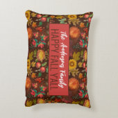 パーソナライズされたヴィンテージ秋紅葉パターン アクセントクッション (裏面(縦))