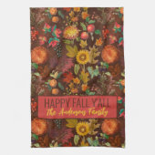 パーソナライズされたヴィンテージ秋紅葉 キッチンタオル (縦)