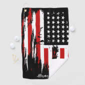 パーソナライズされたヴィンテージ米国国旗 ゴルフタオル (インサイチュ)