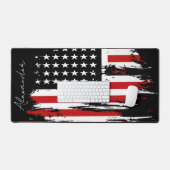 パーソナライズされたヴィンテージ米国国旗 デスクマット (キーボード&マウス)