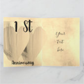 パーソナライズされたヴィンテージ紙結婚1周年 カード (内部)