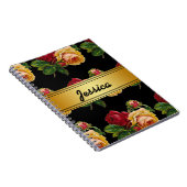 パーソナライズされたヴィンテージ素朴フローラ ノートブック (右側)