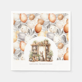 パーソナライズされたヴィンテージ素朴復活祭 スタンダードカクテルナプキン
