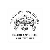 パーソナライズされたヴィンテージ素朴手描きメキシコ ラバースタンプ (インプリント)