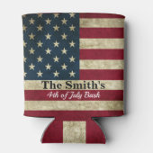 パーソナライズされたヴィンテージ素朴米国国旗 缶クーラー (裏面)