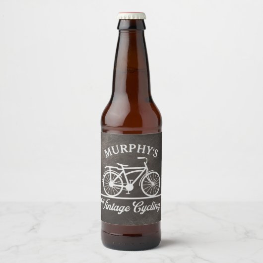 パーソナライズされたヴィンテージ自転車 レトロ自転車 ビールラベル (正面)