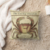 パーソナライズされたヴィンテージ航海のカニの水色 クッション (ブランケット)