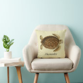 パーソナライズされたヴィンテージ航海のカメの水色 クッション (椅子)