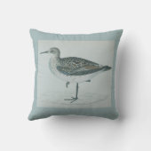 パーソナライズされたヴィンテージ航海のカモメの水色 クッション (裏面)