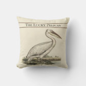 パーソナライズされたヴィンテージ航海のペリカンウォーターカラーT クッション (正面)
