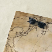 パーソナライズされたヴィンテージ航海の出荷とアンティークマップ ビーチタオル (インサイチュ)