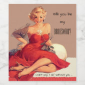 パーソナライズされたヴィンテージ花嫁ワインラベル ワインラベル (シングルラベル)