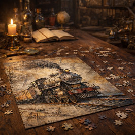 パーソナライズされたヴィンテージ蒸気列車 | 列車ギフト ジグソーパズル