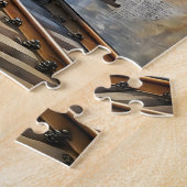 パーソナライズされたヴィンテージ蒸気列車 | 列車ギフト ジグソーパズル (側面)