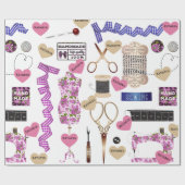 パーソナライズされたヴィンテージ裁縫数々の大事な行事 ラッピングペーパー (フラット)