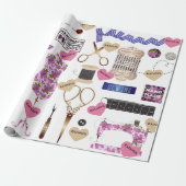 パーソナライズされたヴィンテージ裁縫数々の大事な行事 ラッピングペーパー (アンロールド)