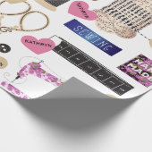 パーソナライズされたヴィンテージ裁縫数々の大事な行事 ラッピングペーパー (角)