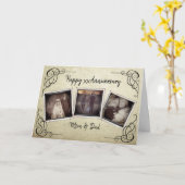 パーソナライズされたヴィンテージ記念写真カード カード (黄色い花)
