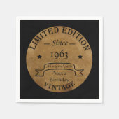 パーソナライズされたヴィンテージ誕生会 スタンダードカクテルナプキン (正面)