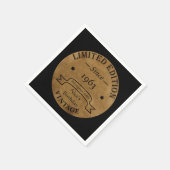 パーソナライズされたヴィンテージ誕生会 スタンダードカクテルナプキン (角)